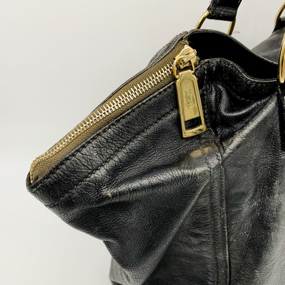 YVES SAINT LAURENT Downtown Leather Tote Bag Black - Picture 5 of 10